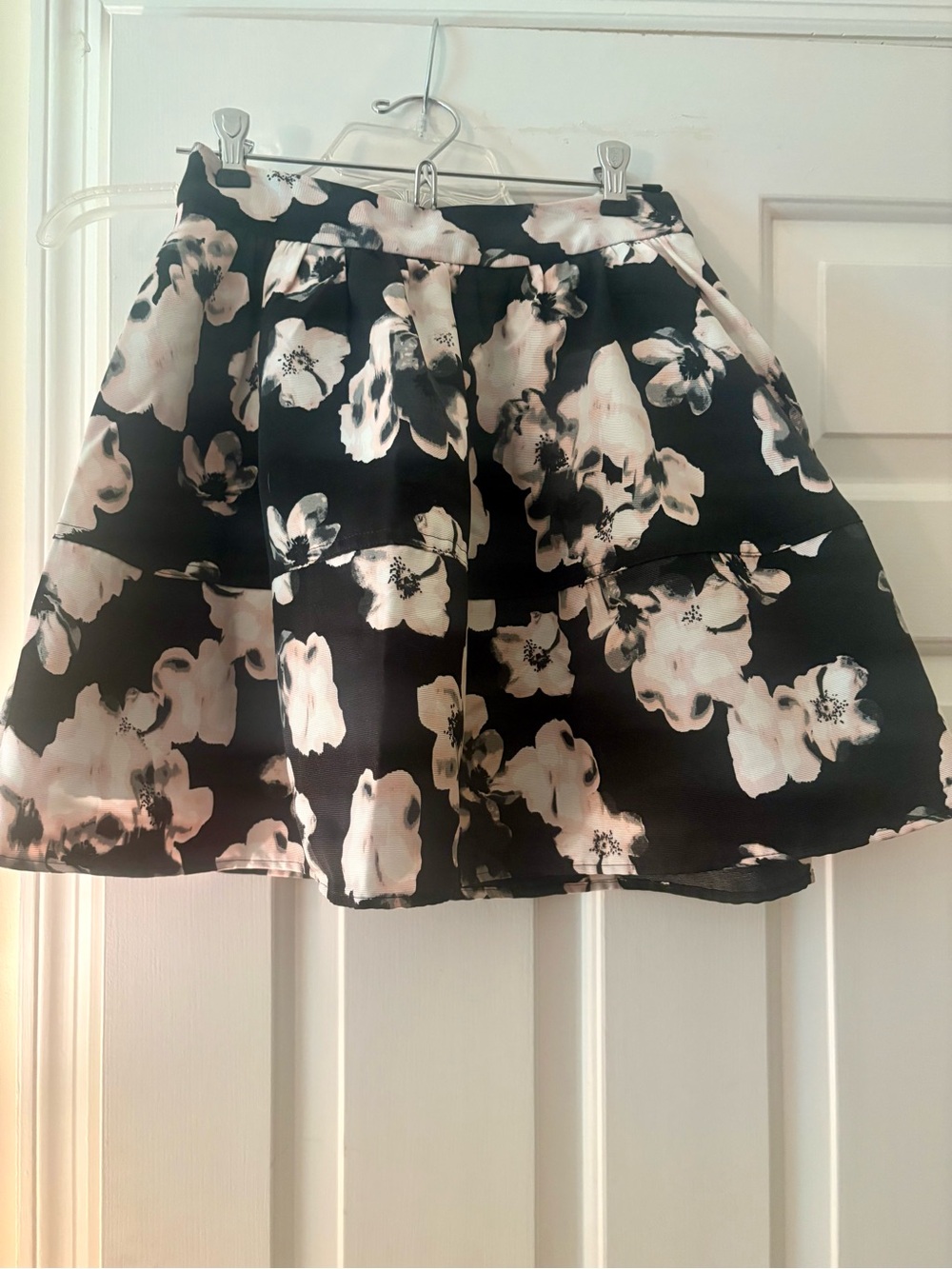 NWT Express Black White Pink Fit & Flare Mini Skirt 0